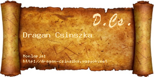 Dragan Csinszka névjegykártya